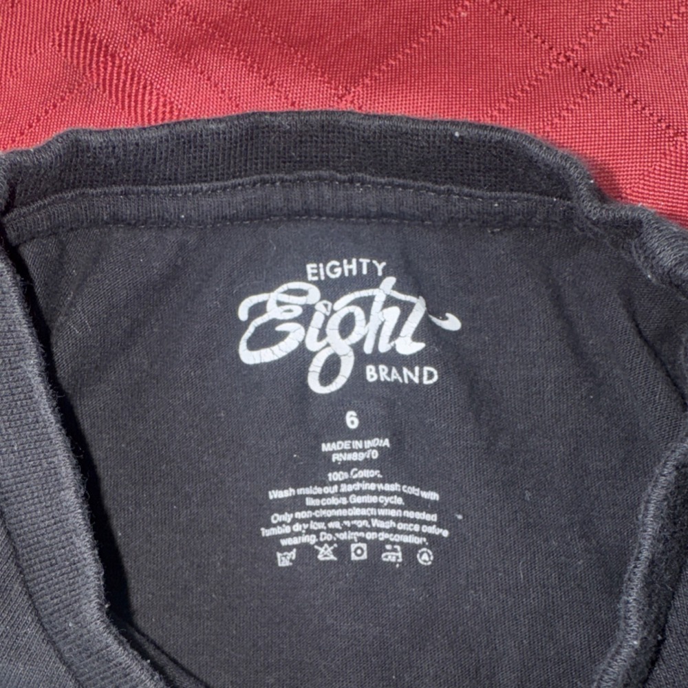 Eighty Eight Kids Black Graphic Cars T-Shirt Size 6 100% Cotton Short Sleeve - Picture 2 of 6